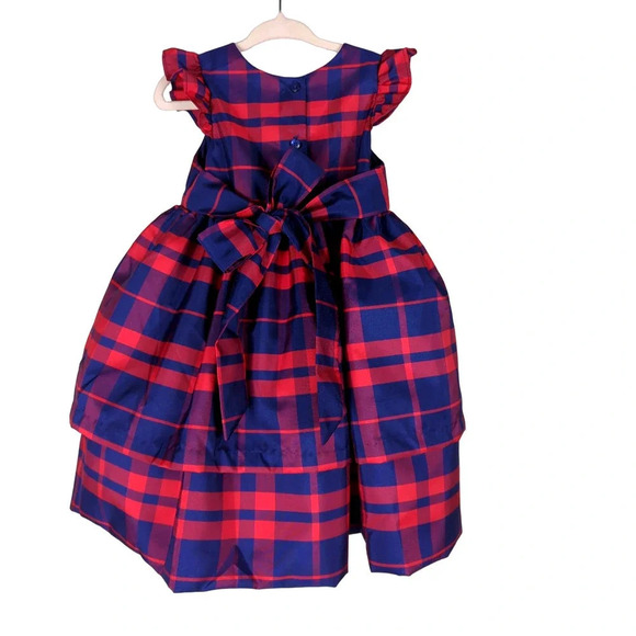 Pippa & Julie Plaid Fit and Flare dress with Flower Size 2T - Picture 2 of 5